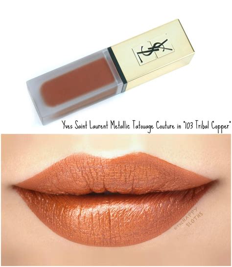 ysl tatouage metallic swatches|ysl tattoo couture lip stain.